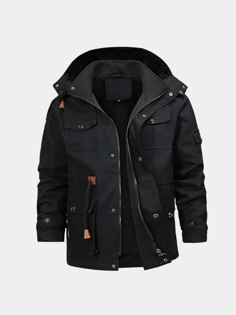 Fleece Hooded Bomber Jacket — North Row | Worn Look