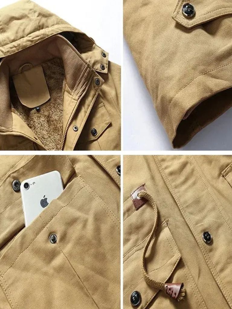 Fleece Hooded Bomber Jacket — North Row | Detail View