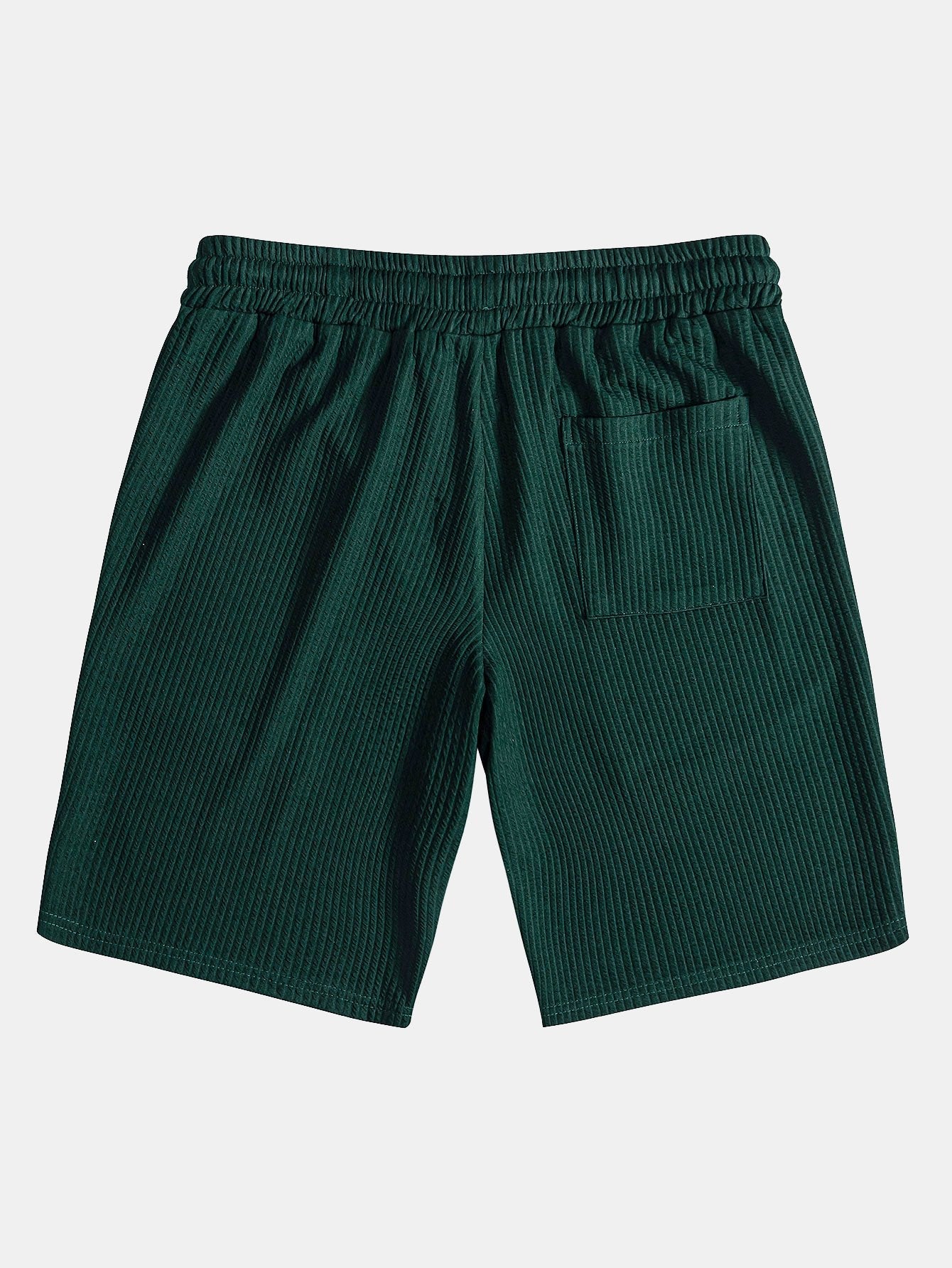 Muscle Fit Ribbed Stand Collar Shirt & Shorts — North Row | View 18