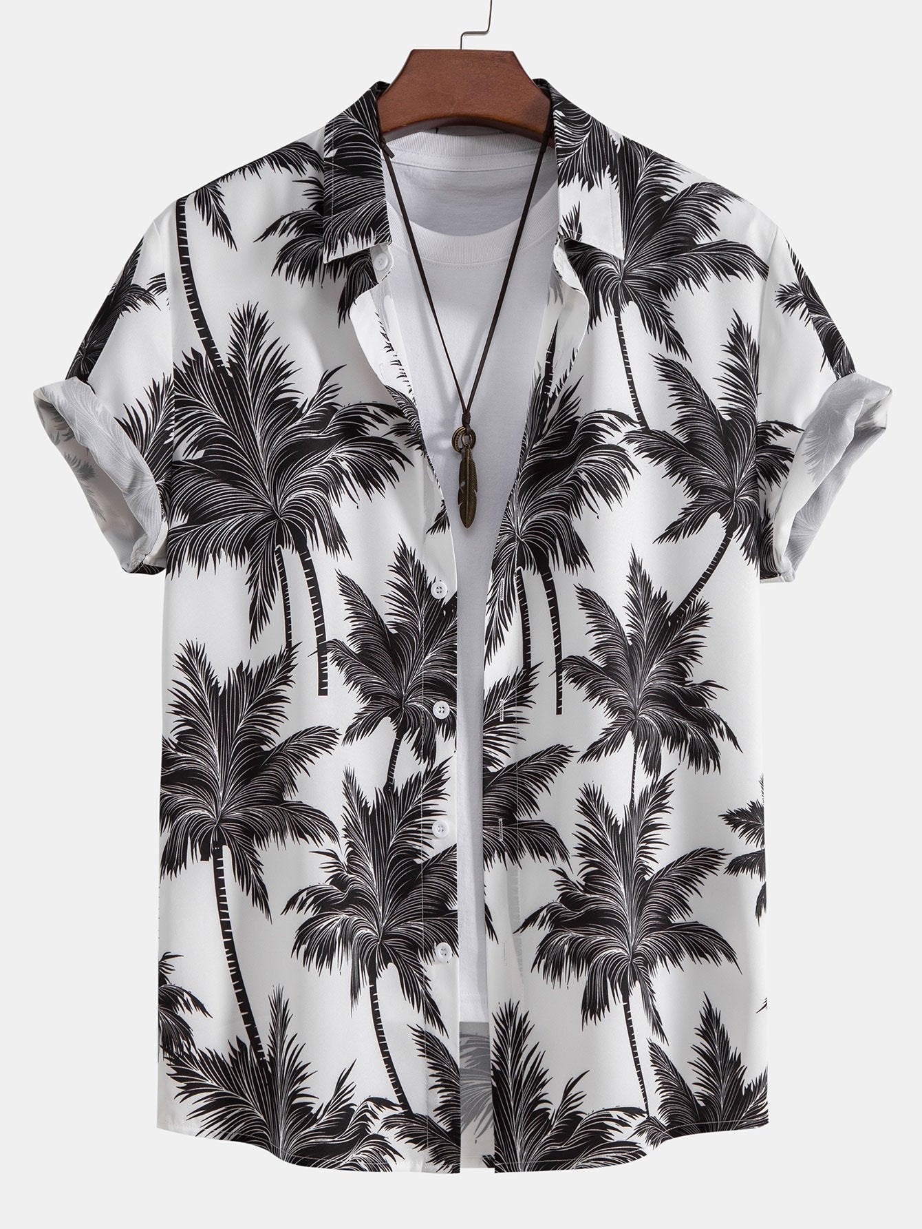 Palm Tree Print Button Up Shirt & Swim Short — North Row | Lifestyle