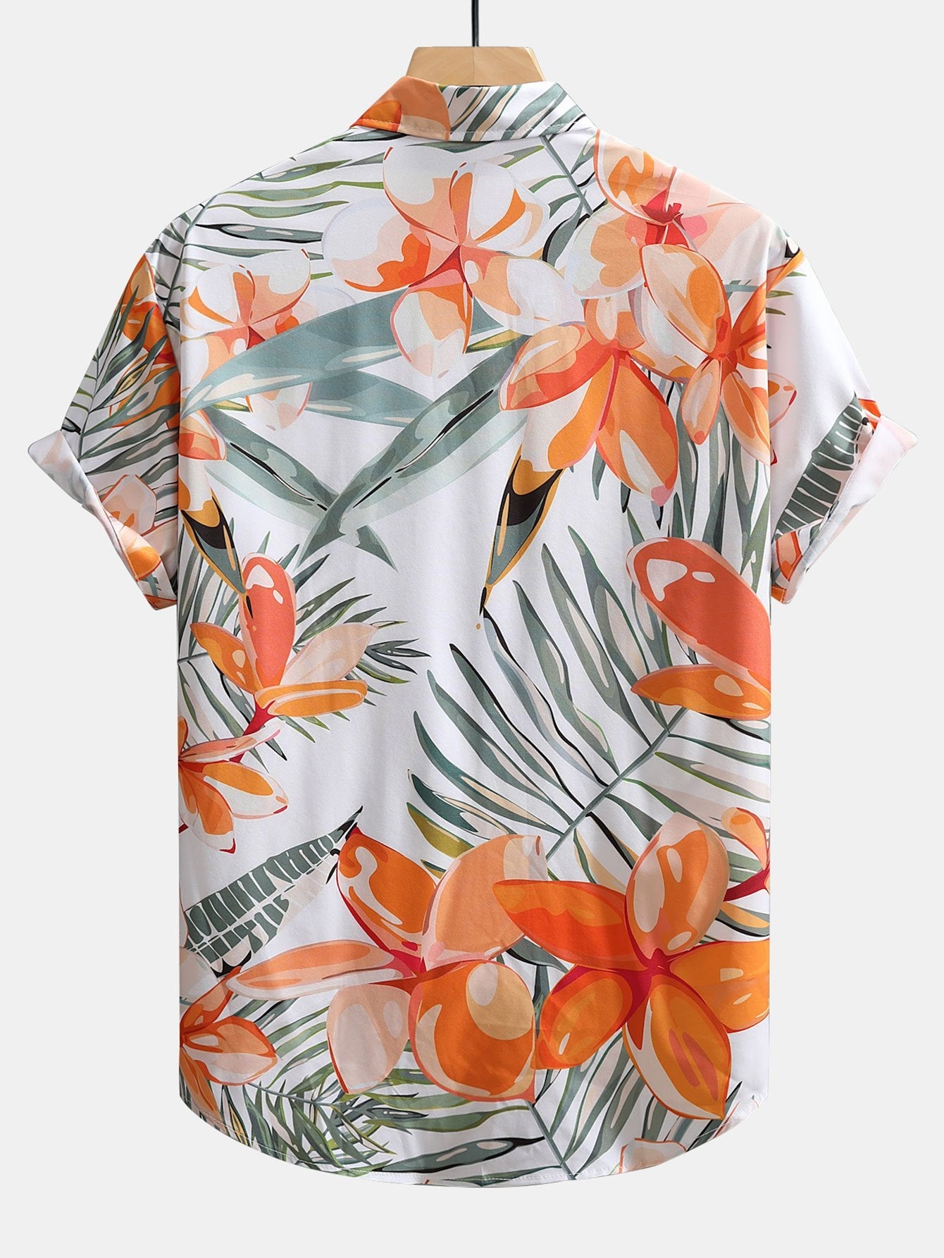 Flower Plants Print Button Up Shirt & Swim Shorts — North Row | Texture Detail