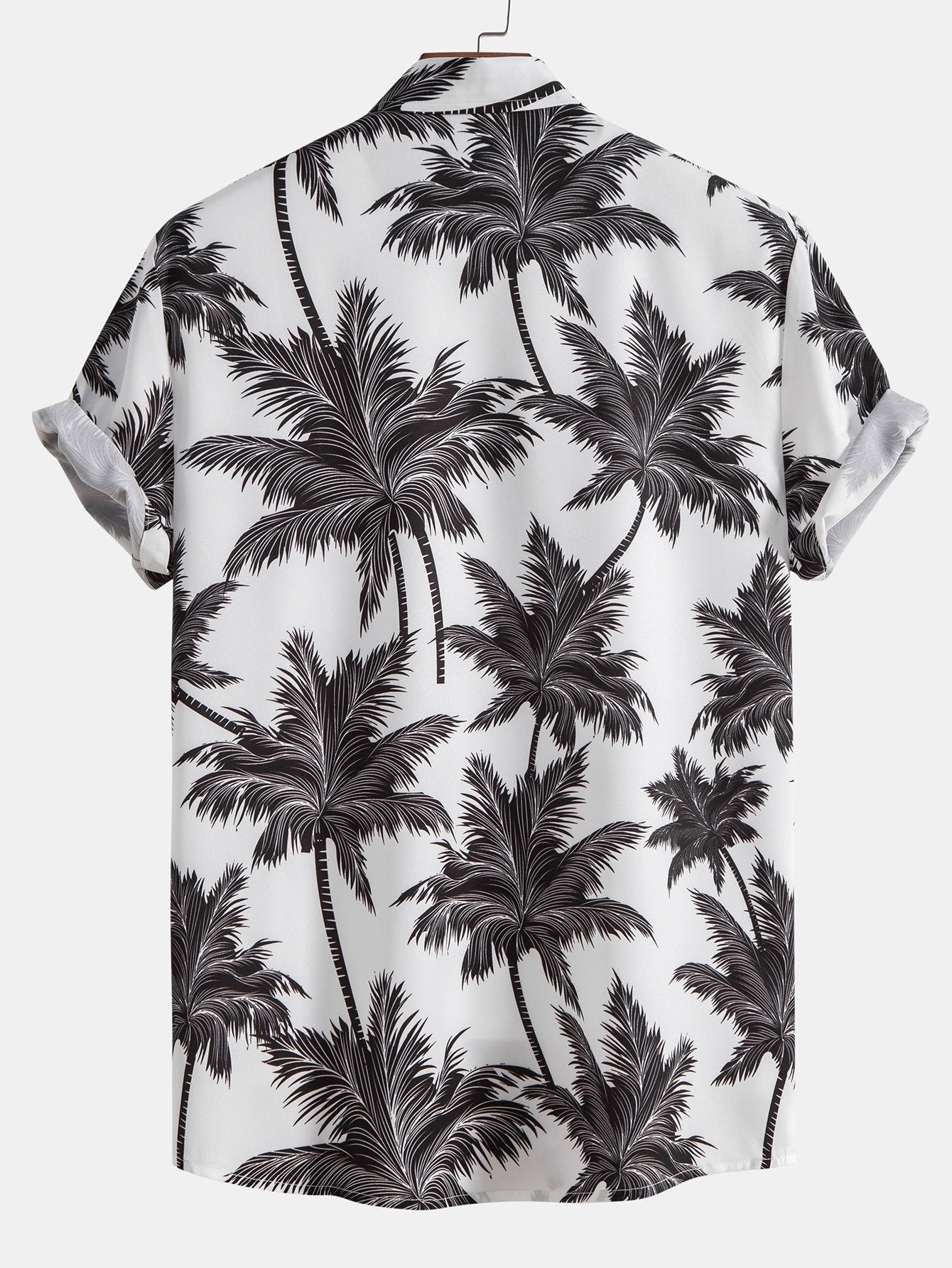 Palm Tree Print Button Up Shirt & Swim Short — North Row | Flat Lay