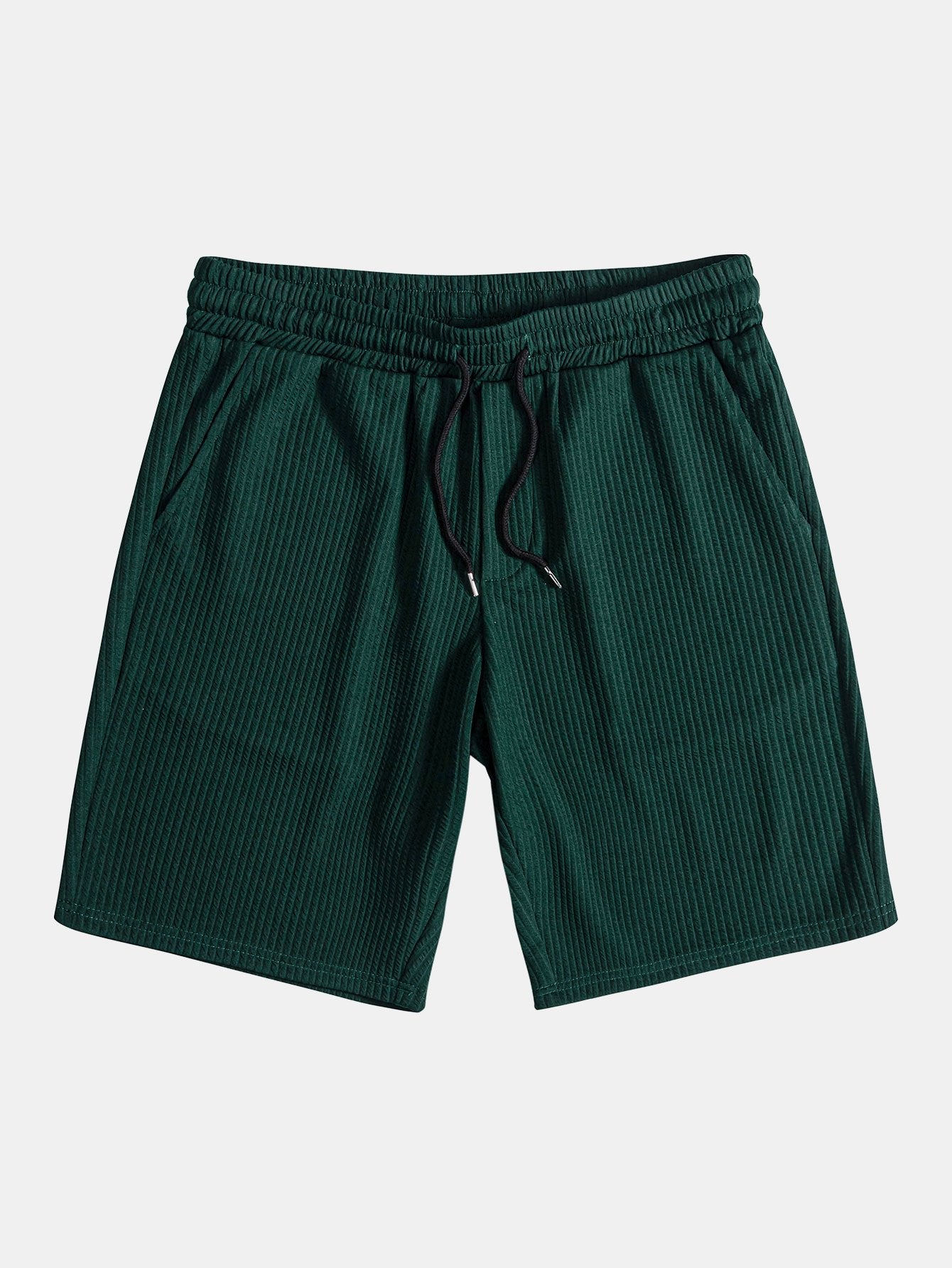 Muscle Fit Ribbed Stand Collar Shirt & Shorts — North Row | View 17