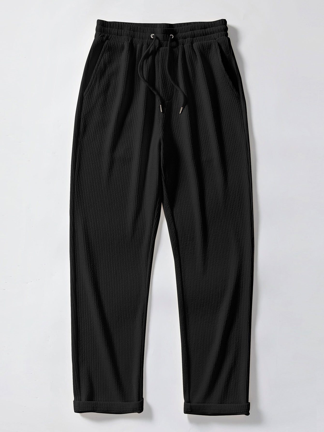 Stripe Jacquard Knit Polo Shirt & Straight Leg Ribbed Pants — North Row | View 18