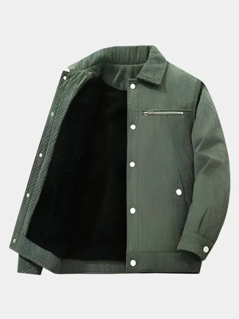 Minimalist Corduroy Sherpa Jacket — North Row | Flat Lay