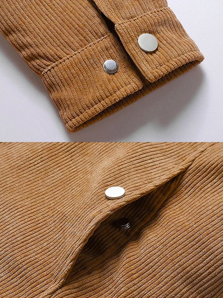 Minimalist Corduroy Sherpa Jacket — North Row | Close-Up