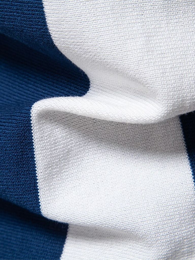 Navy Stripe Polo — North Row | Worn Look