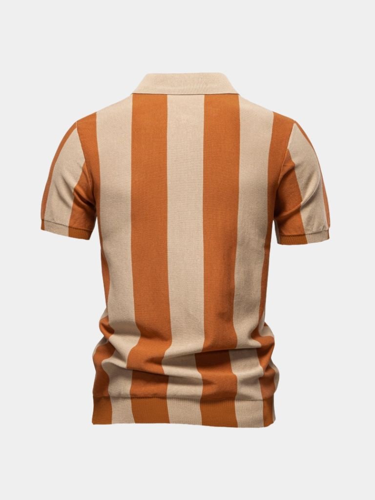Navy Stripe Polo — North Row | Full Length