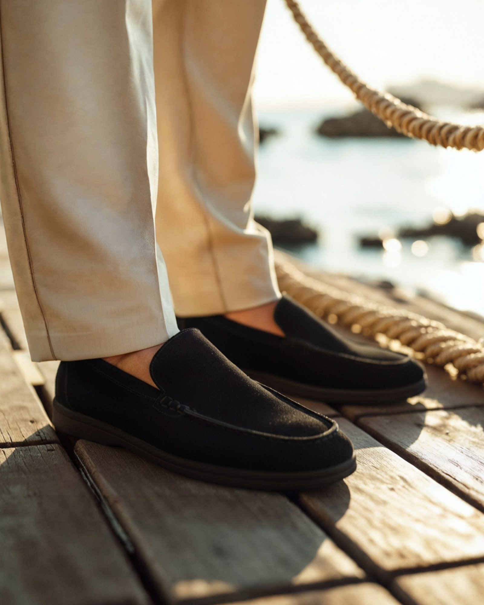 Premium Suede Loafers — North Row | Collar Detail