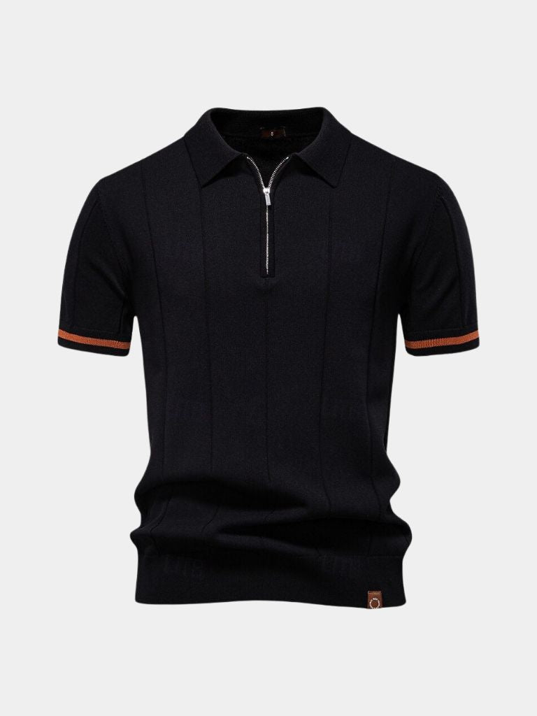 Royal Zip Polo — North Row | Model Wearing