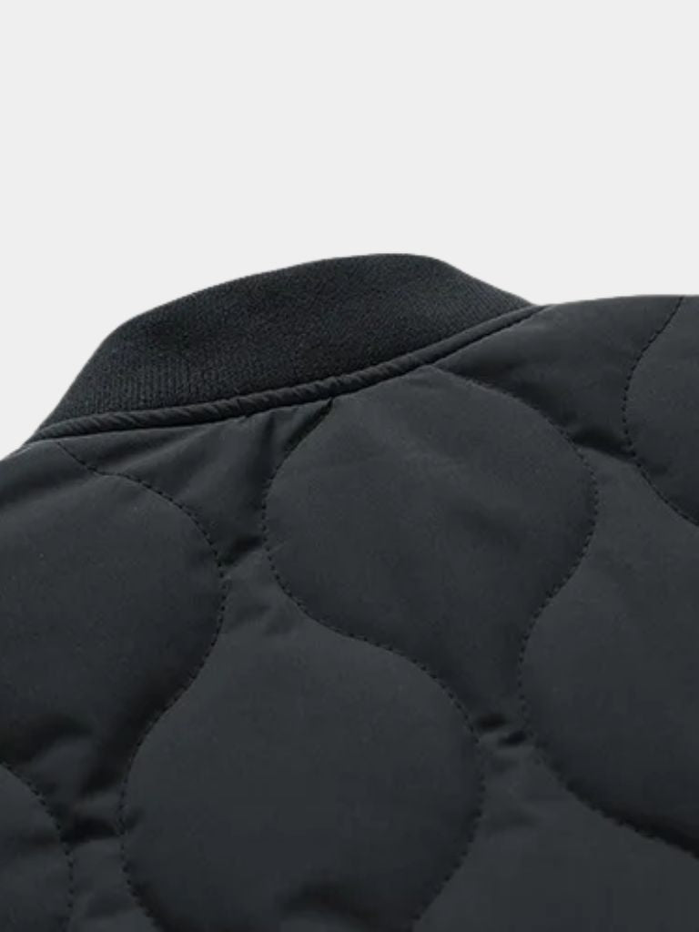 Sherpa Sleeves Padded Bomber Jacket — North Row | Close-Up
