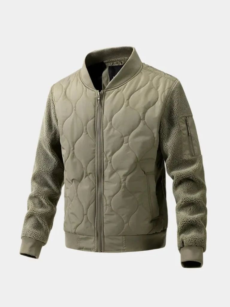 Sherpa Sleeves Padded Bomber Jacket — North Row | View 13