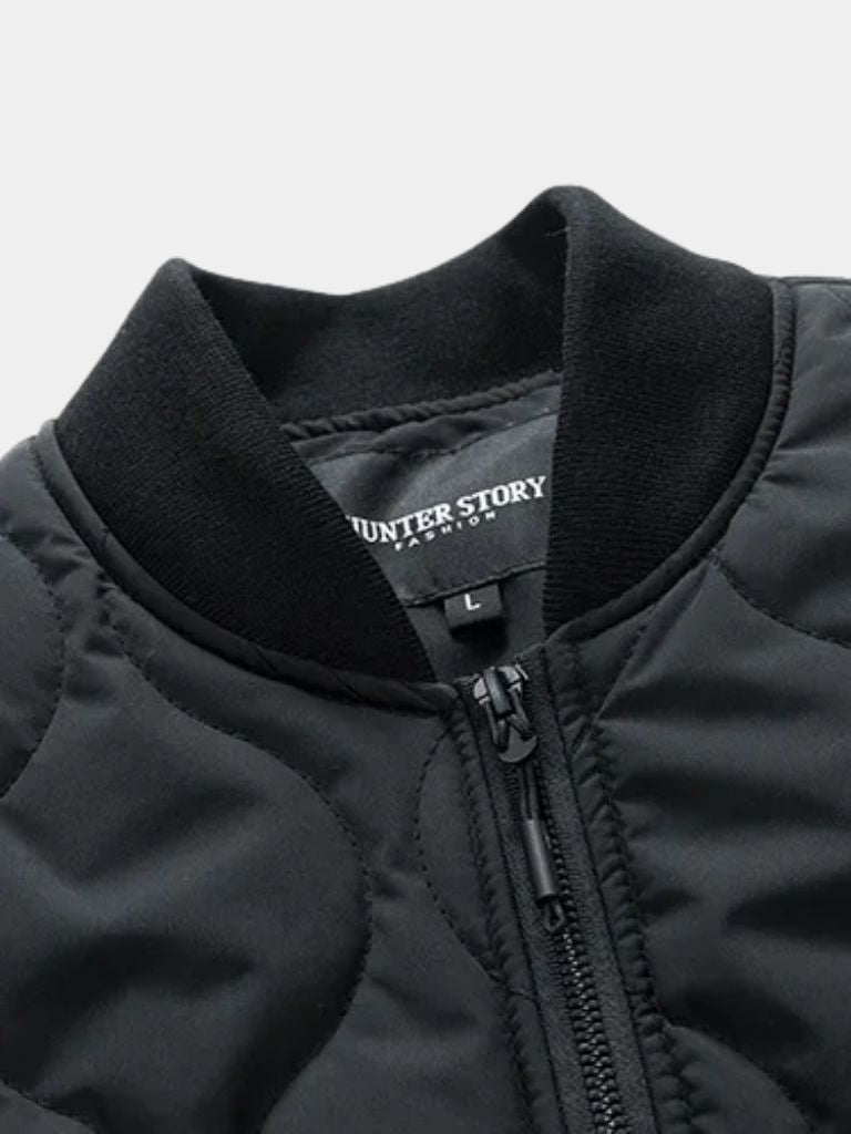 Sherpa Sleeves Padded Bomber Jacket — North Row | Detail View