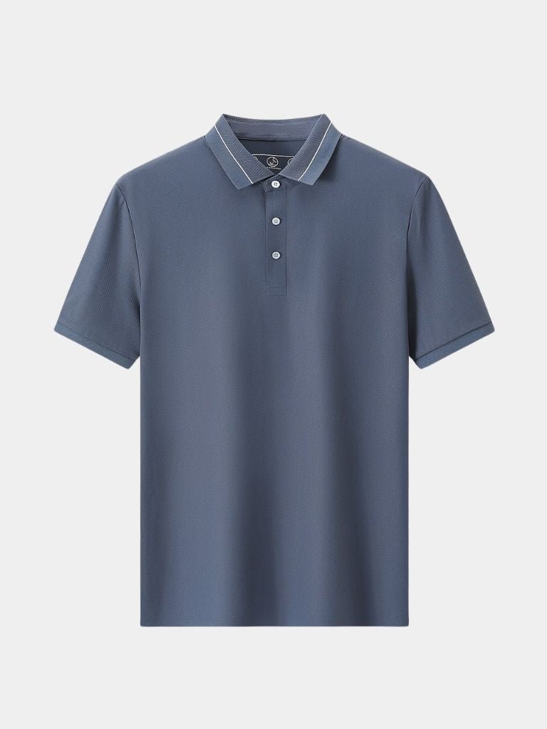 Steel Grey Polo — North Row | Collar Detail