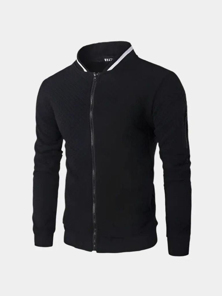 Textured Casual Bomber Jacket — North Row | Texture Detail