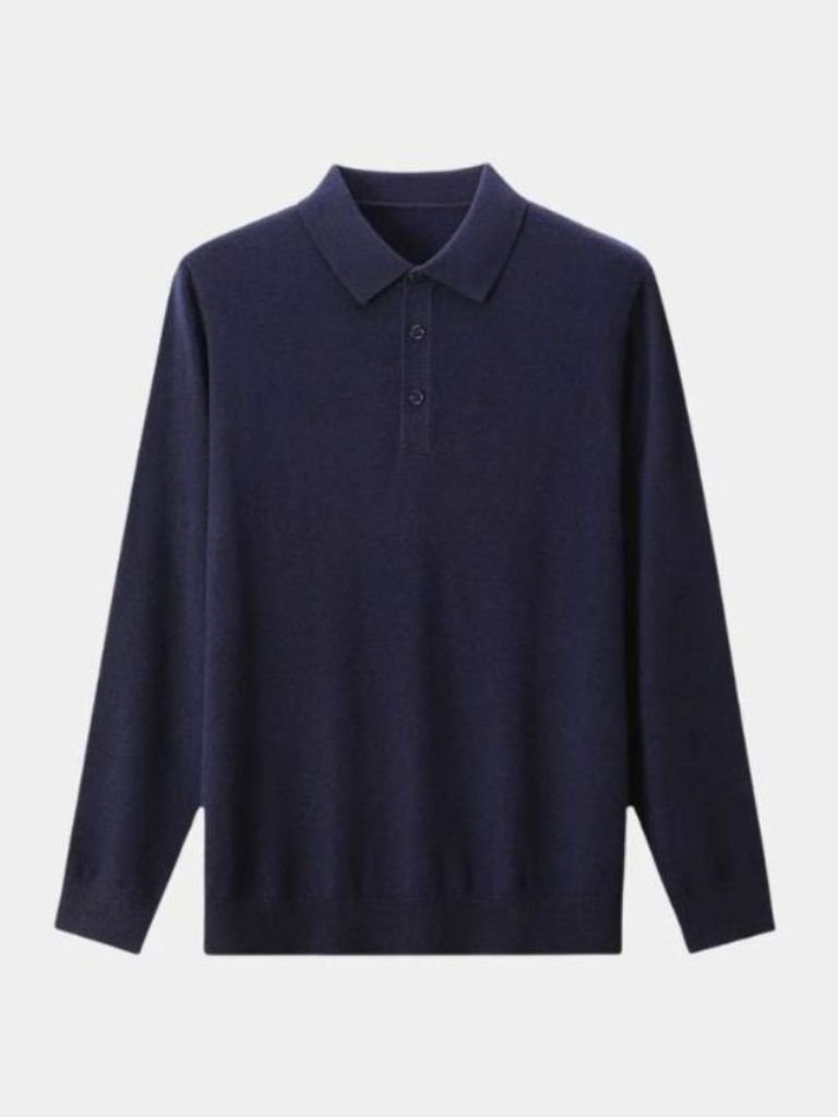 Wool Knit Button Up Polo Pullover — North Row | Worn Look