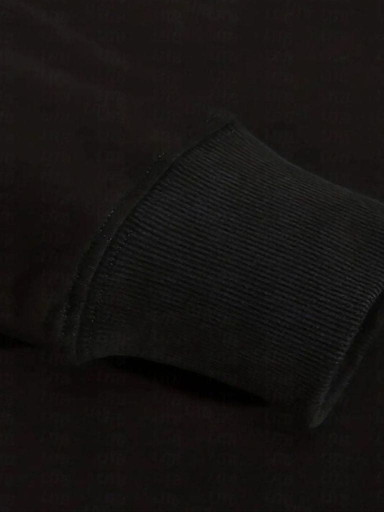Zip Black Lapel Sports Sweatshirt — North Row | Close-Up