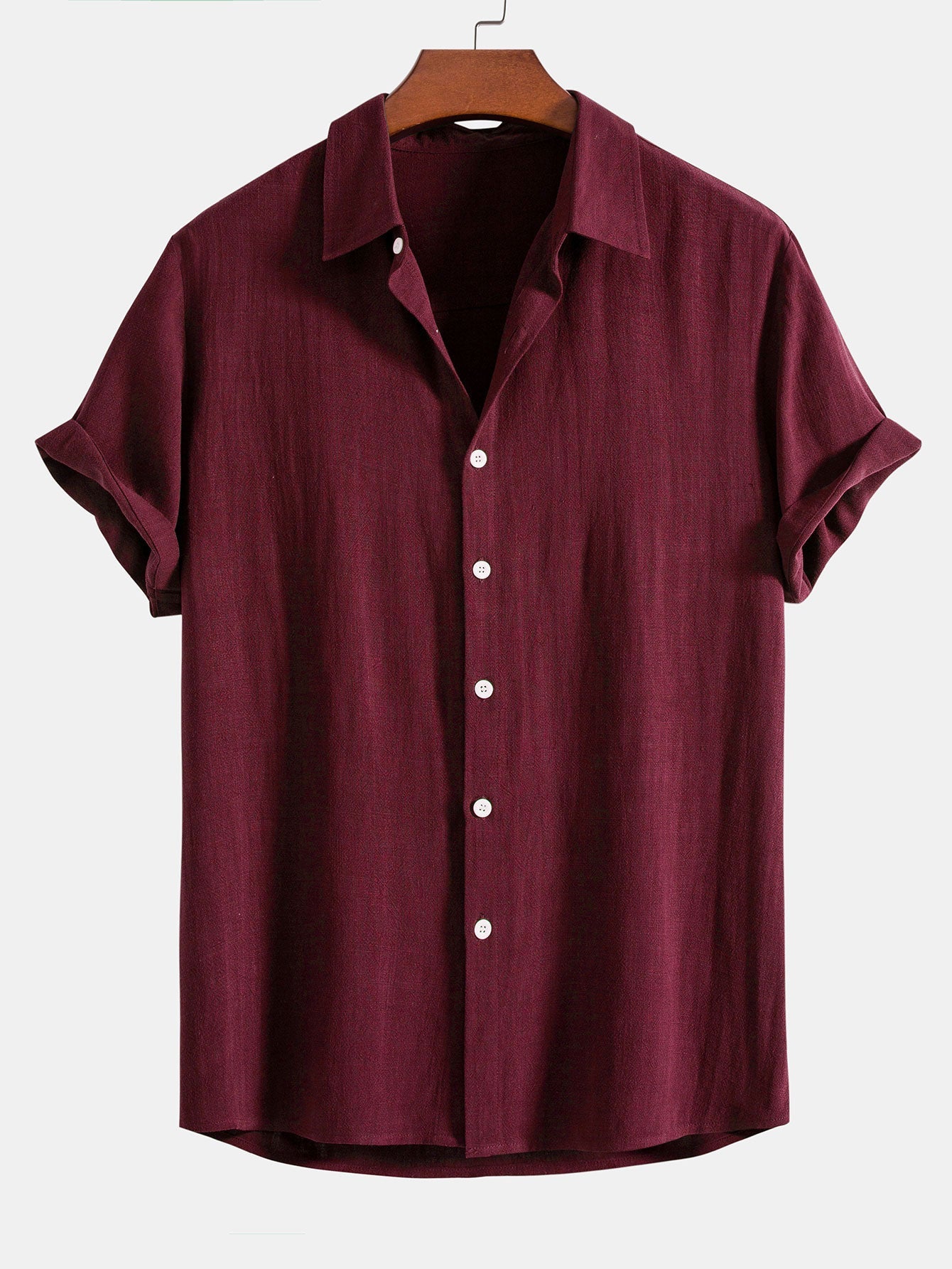 Linen Rayon Blend Button Up Shirt — North Row | Texture Detail