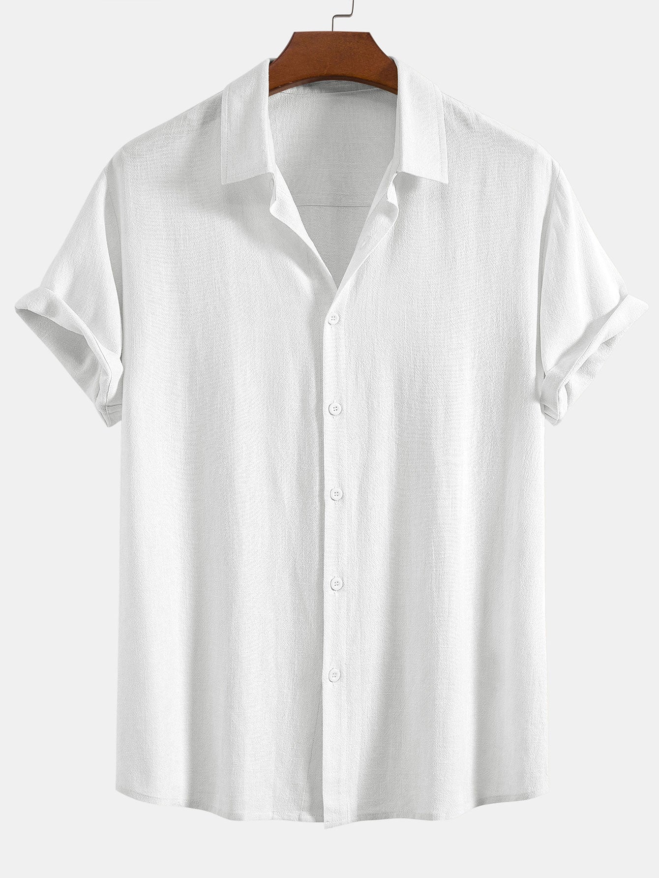 Linen Rayon Blend Button Up Shirt — North Row | Worn Look