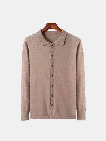 100% Cashmere Polo Cardigan - North Row