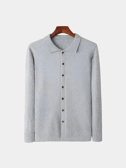 100% Cashmere Polo Cardigan - North Row