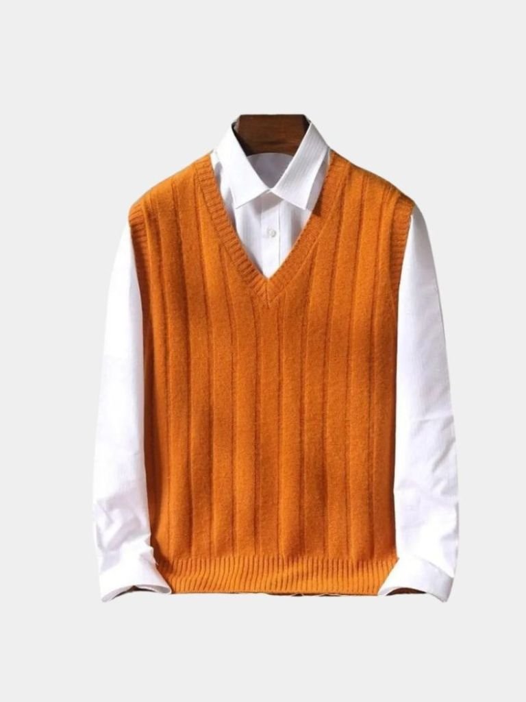 100% Merino Wool Pullover Sweater Vest — North Row | Side View