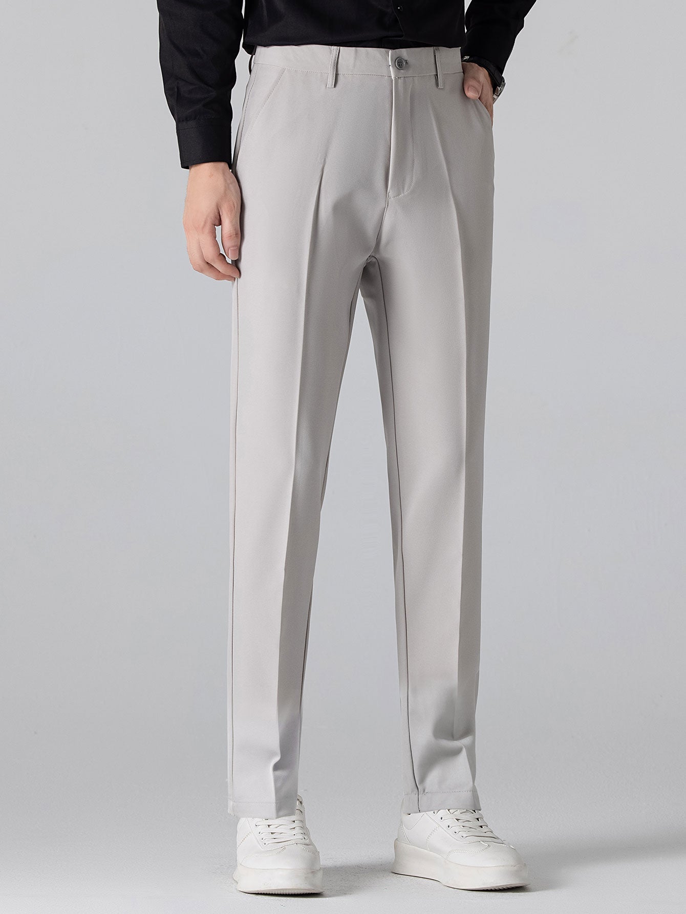 Slim Fit Tapered Trousers — North Row | Flat Lay