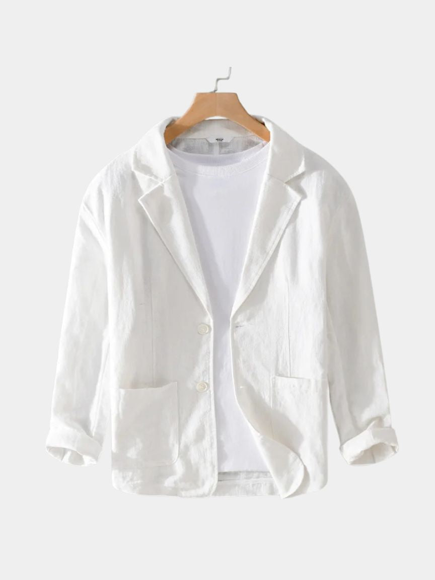 Oldbrook Summer Linen Blazer — North Row | Close-Up