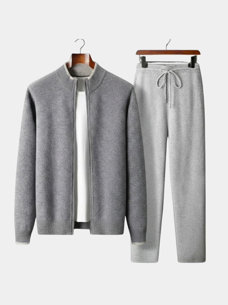 Heritage Cashmere Lounge Set — North Row | Collar Detail