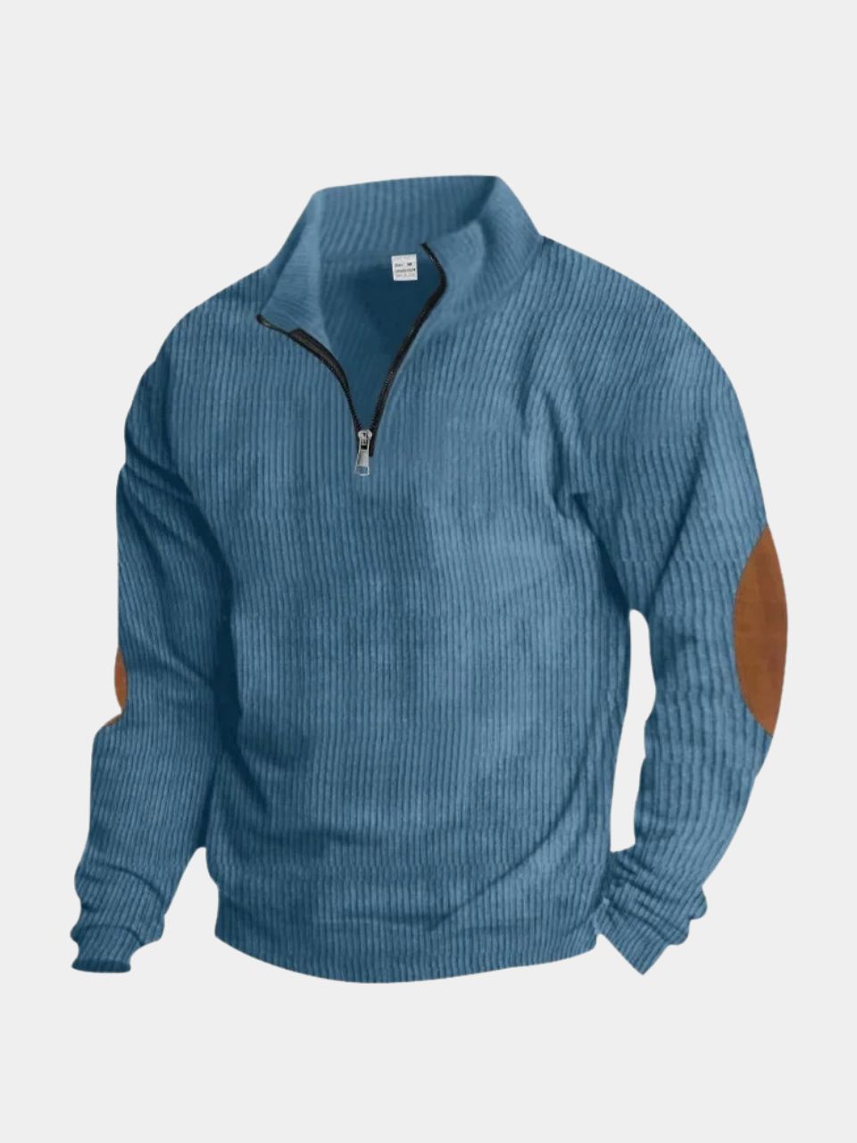 High Collar Quarter Zip Corduroy Pullover — North Row | Texture Detail