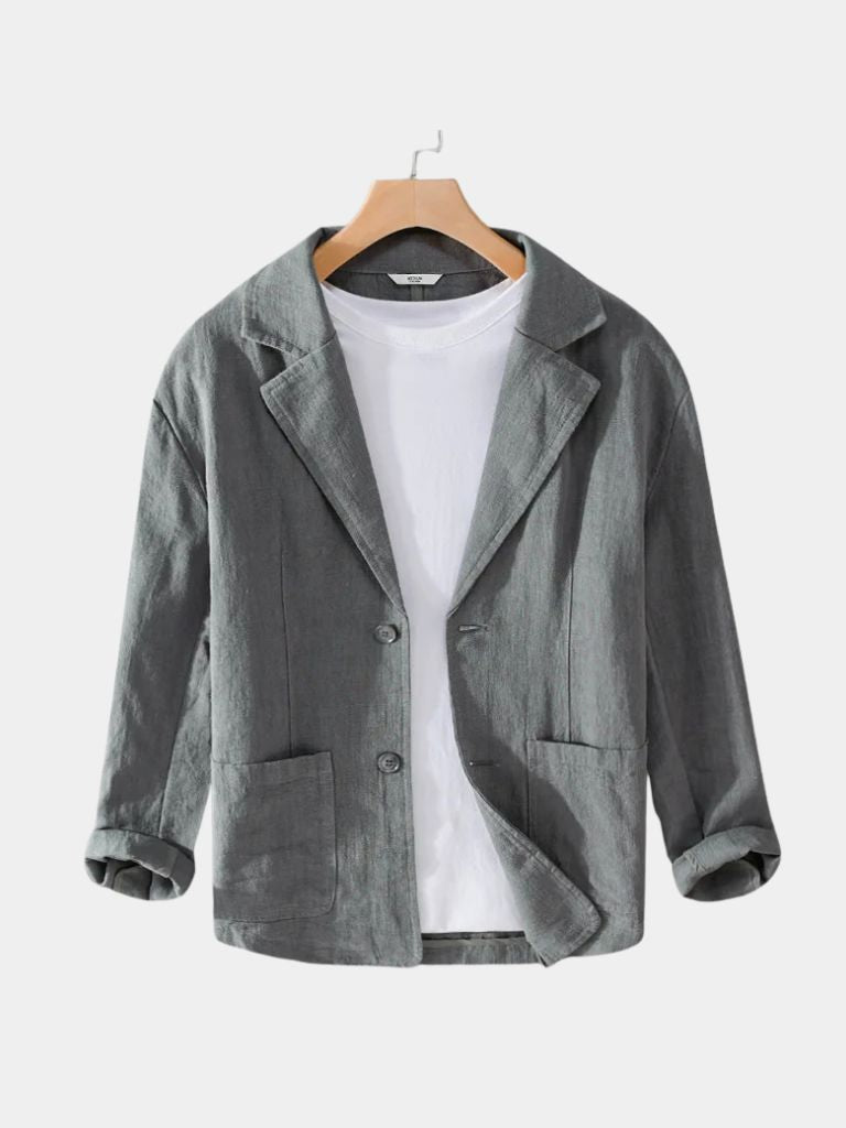 Oldbrook Summer Linen Blazer — North Row | Collar Detail