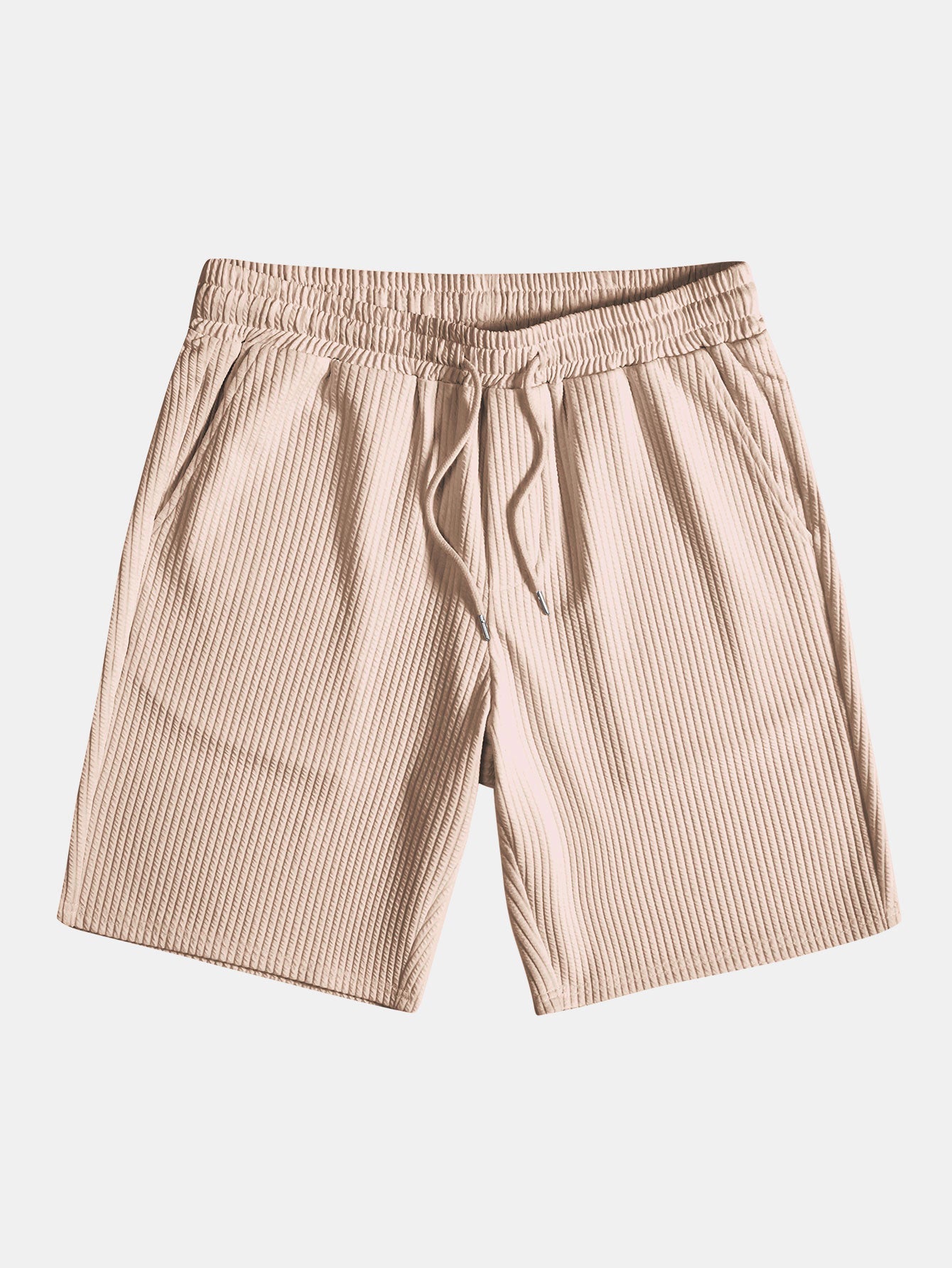 Muscle Fit Ribbed Stand Collar Shirt & Shorts — North Row | View 23