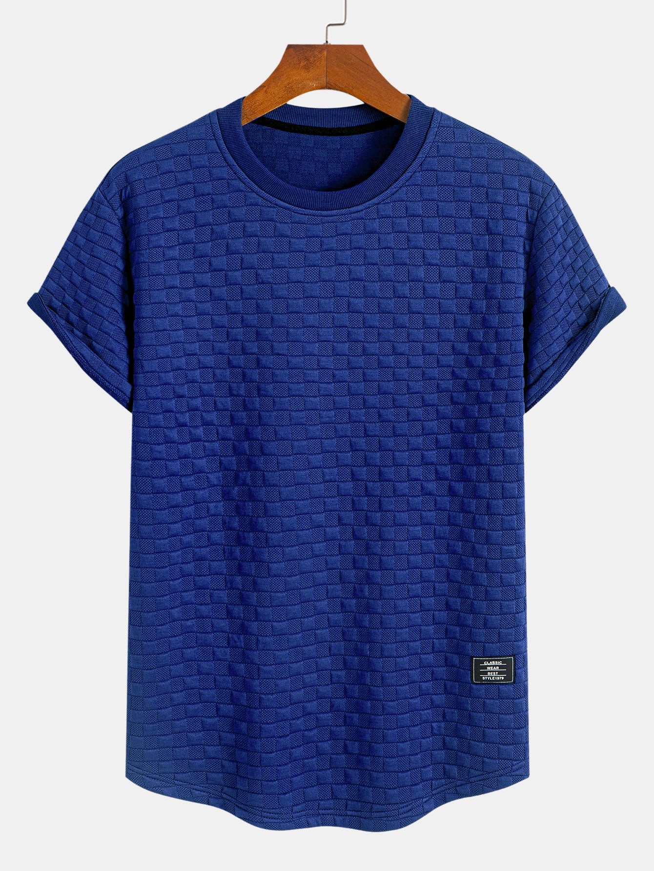 Checkerboard Jacquard  Arc Hem T-Shirt — North Row | Worn Look
