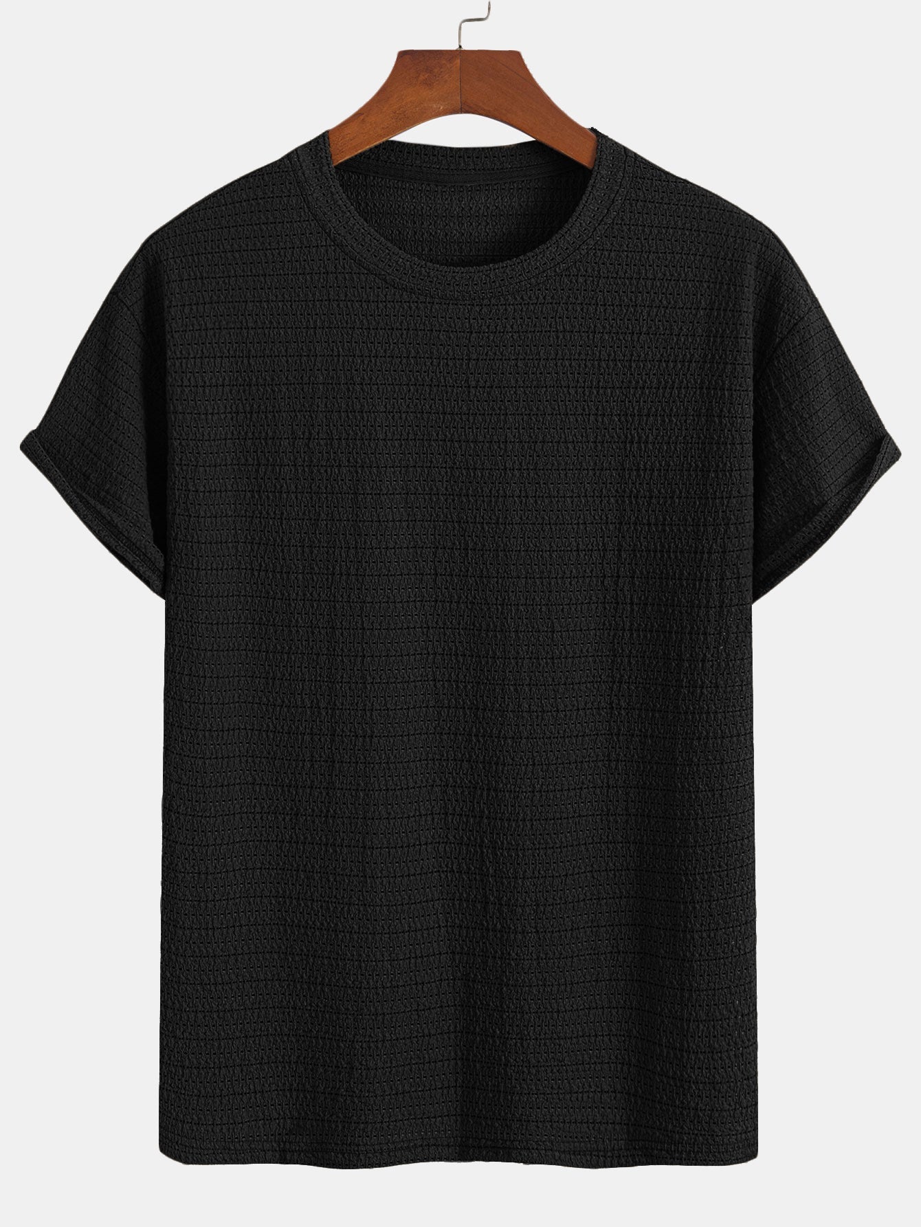 Relax Fit Striped Textured T-Shirt — North Row | Back View