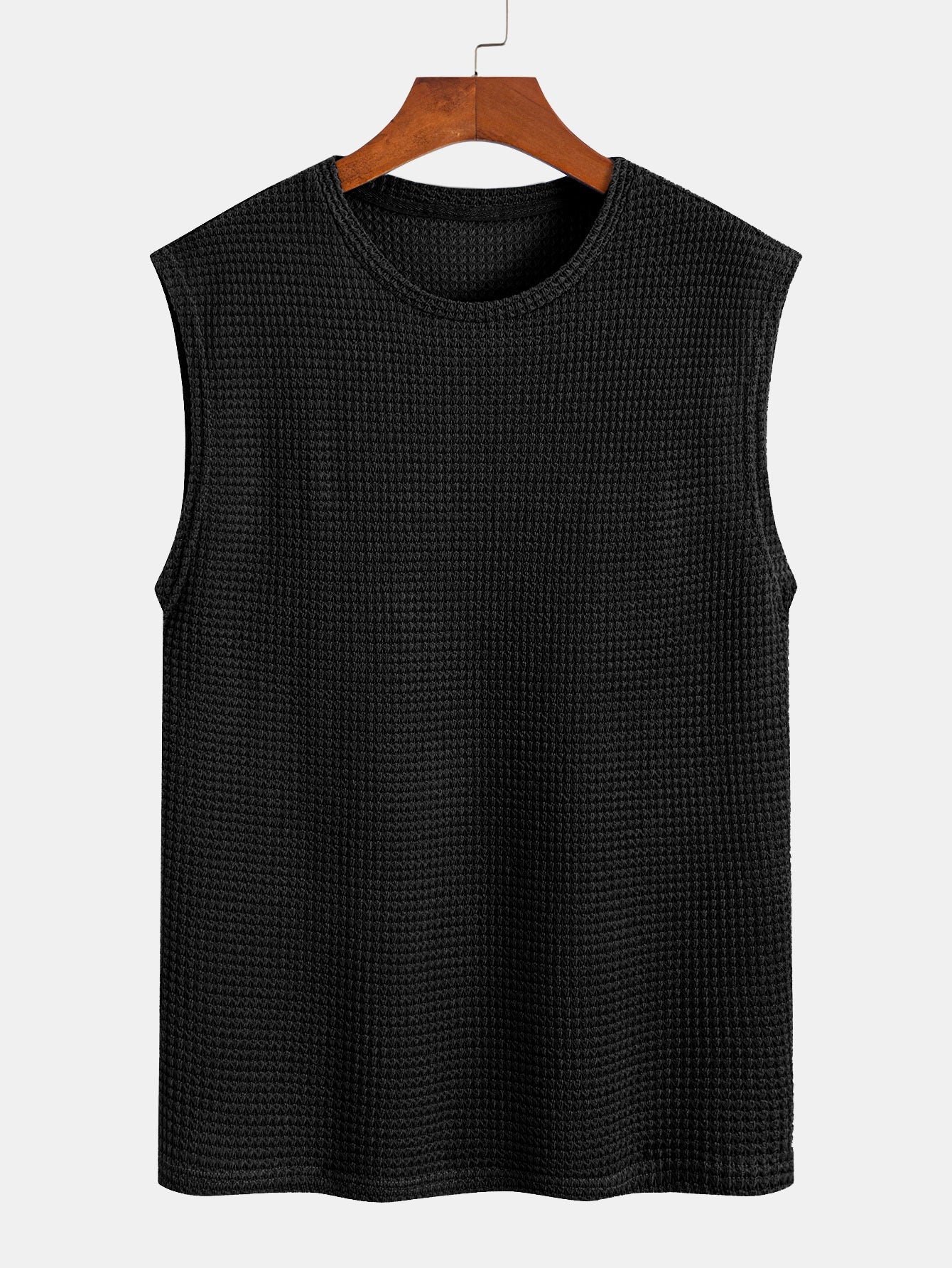 Waffle Knit Wide Strap Sleeveless T-Shirt — North Row | Back View