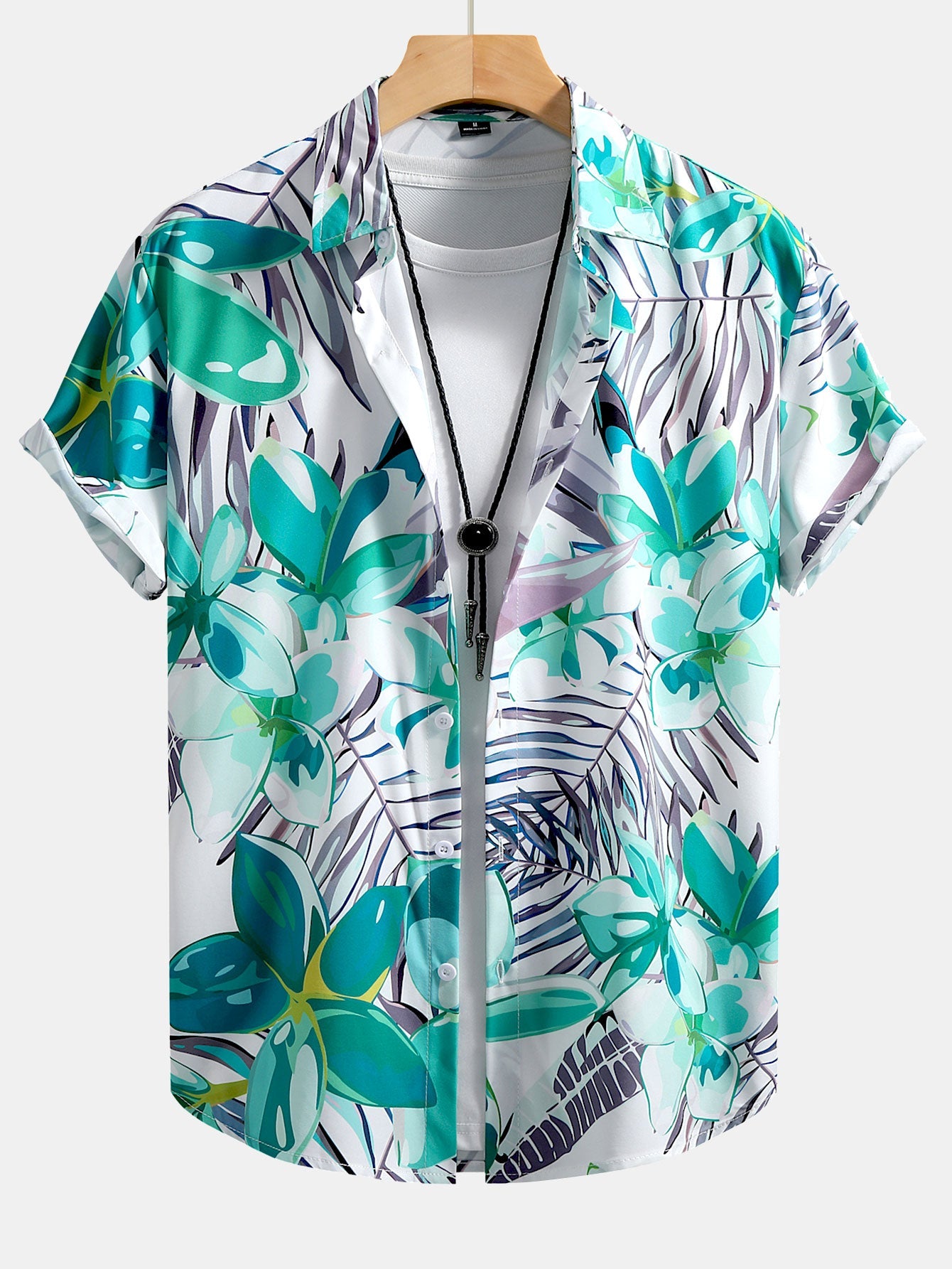 Flower Plants Print Button Up Shirt & Swim Shorts — North Row | Full Length