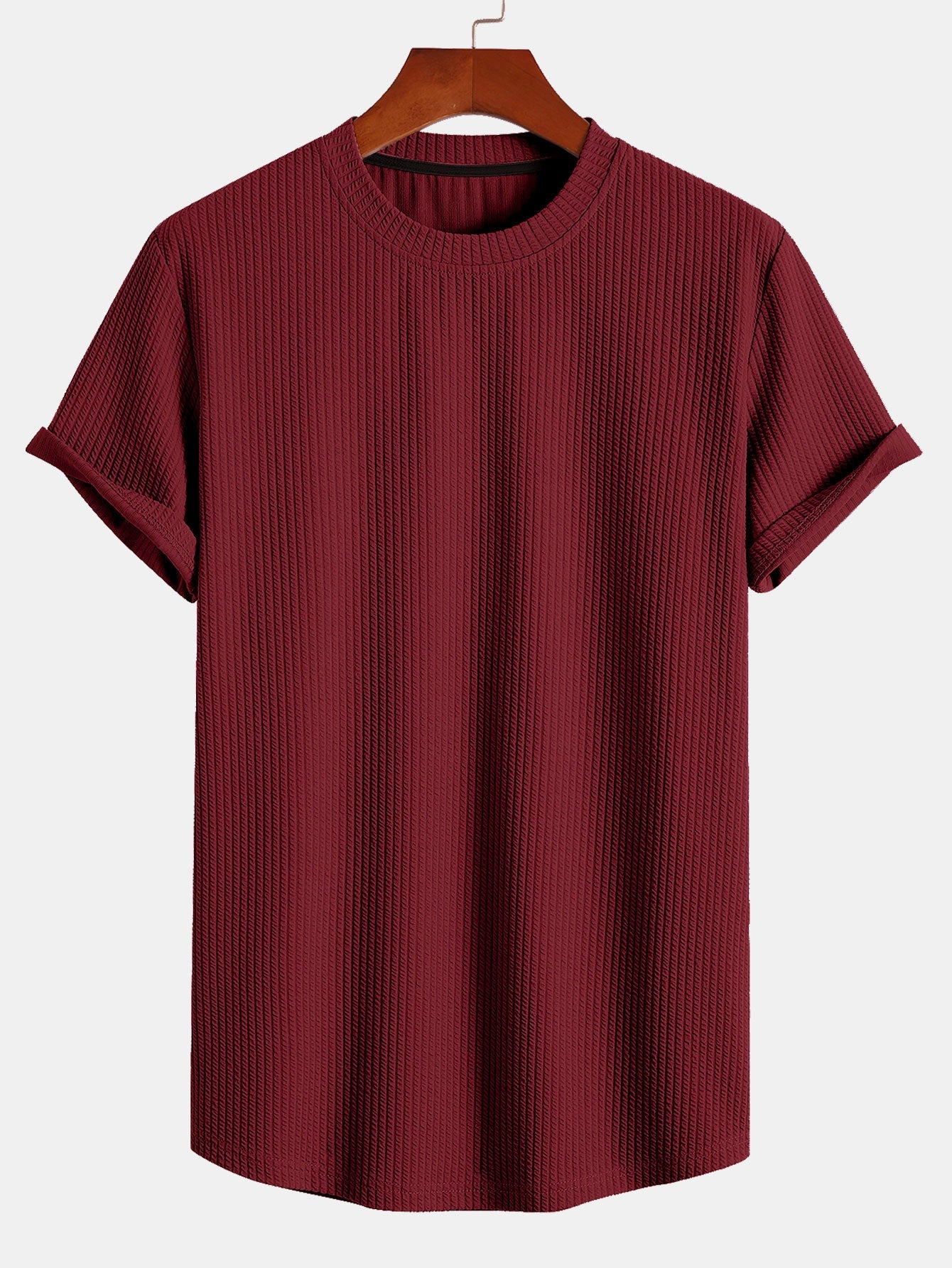 Muscle Fit Ribbed Arc Hem T-Shirt — North Row | Worn Look