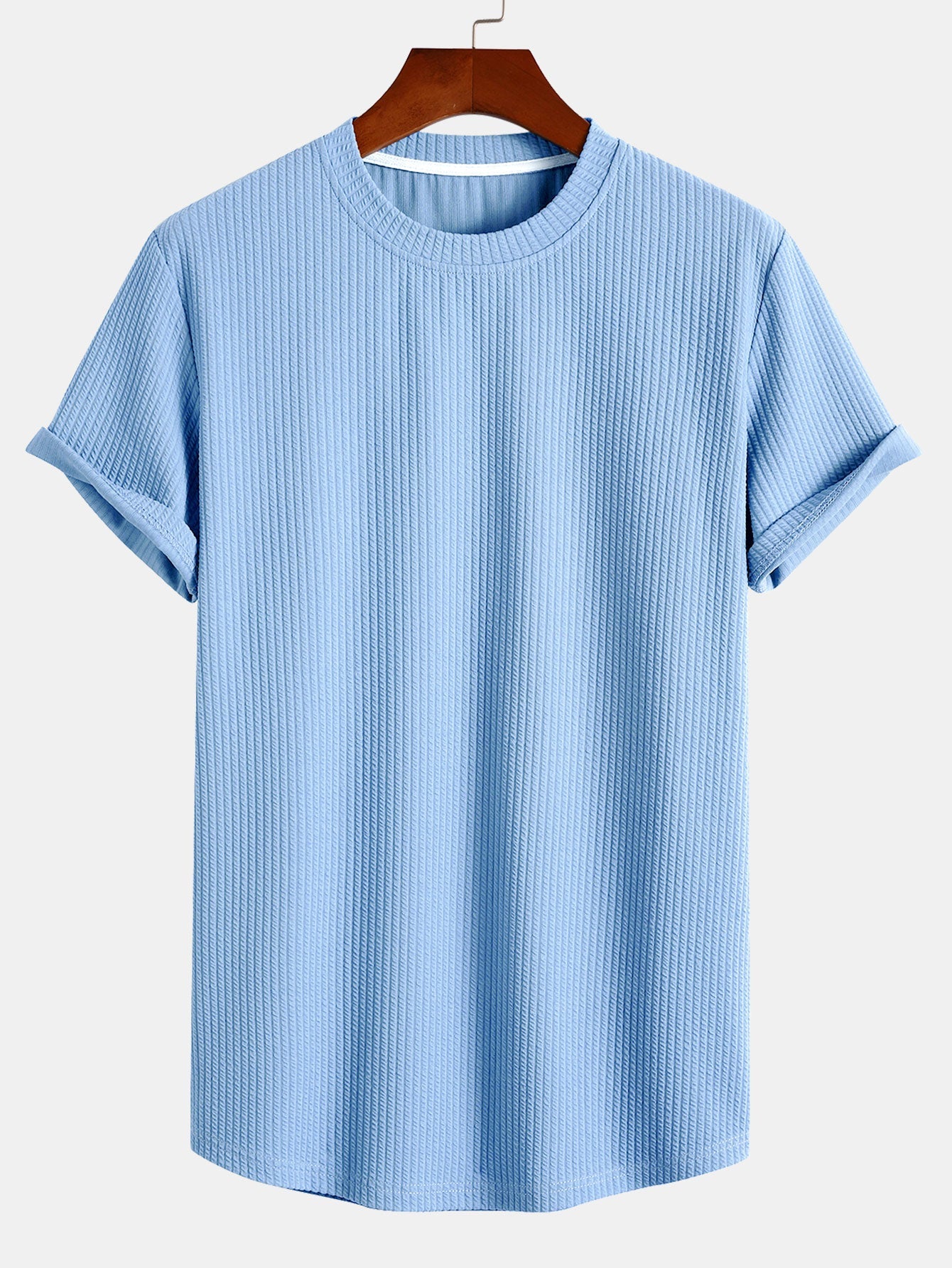 Muscle Fit Ribbed Arc Hem T-Shirt — North Row | Detail View