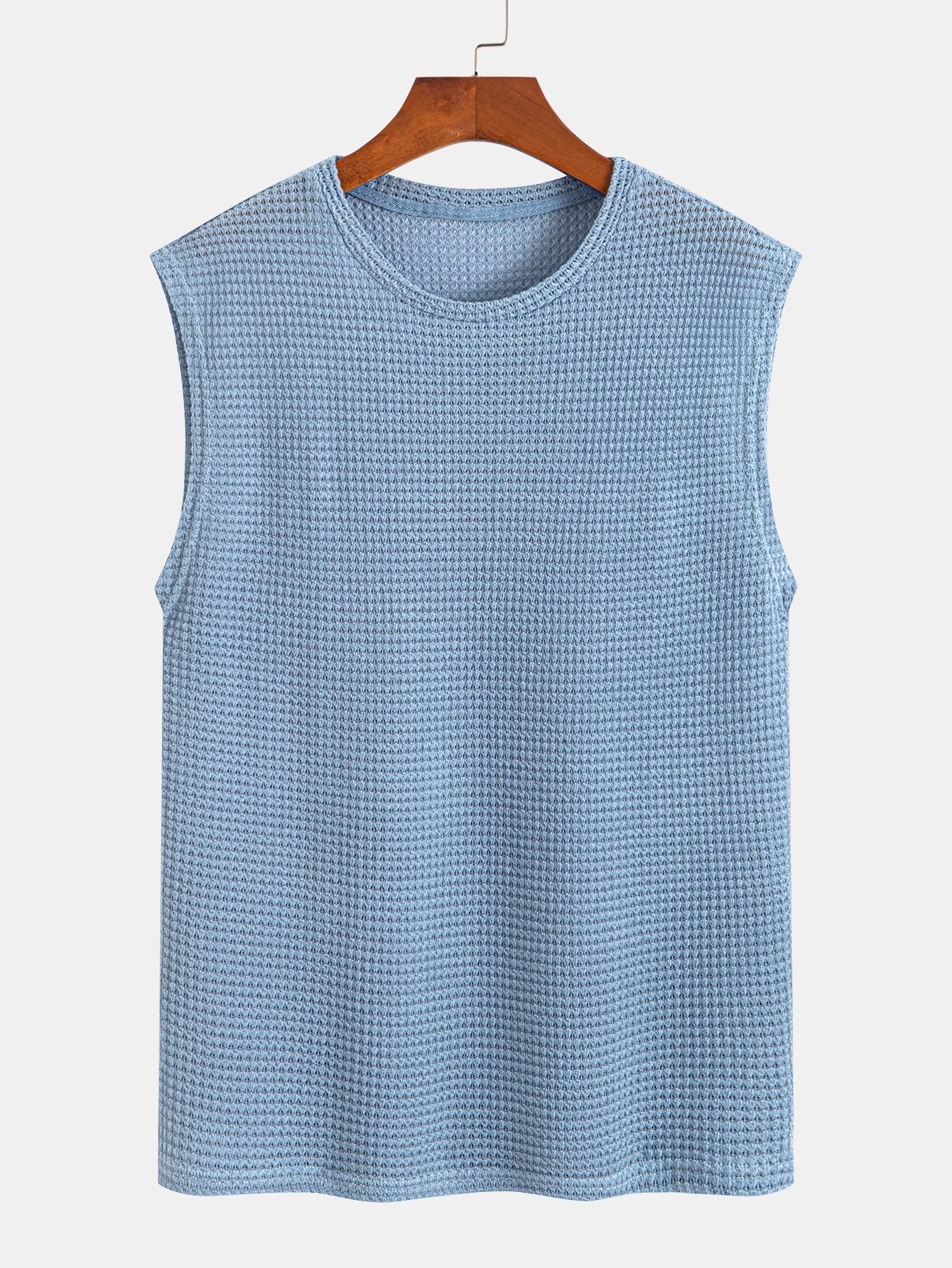 Waffle Knit Wide Strap Sleeveless T-Shirt — North Row | Front View