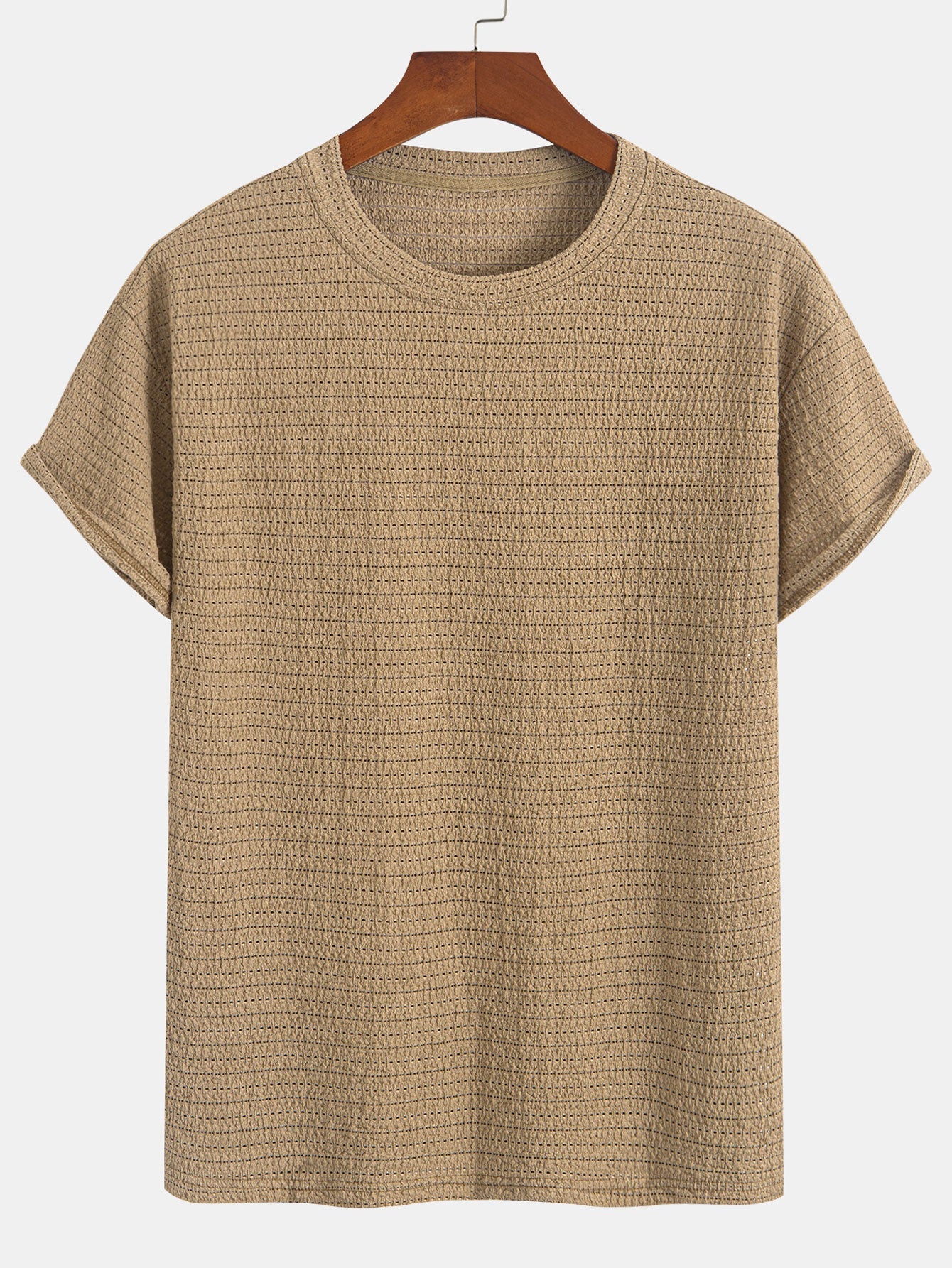 Relax Fit Striped Textured T-Shirt — North Row | Front View
