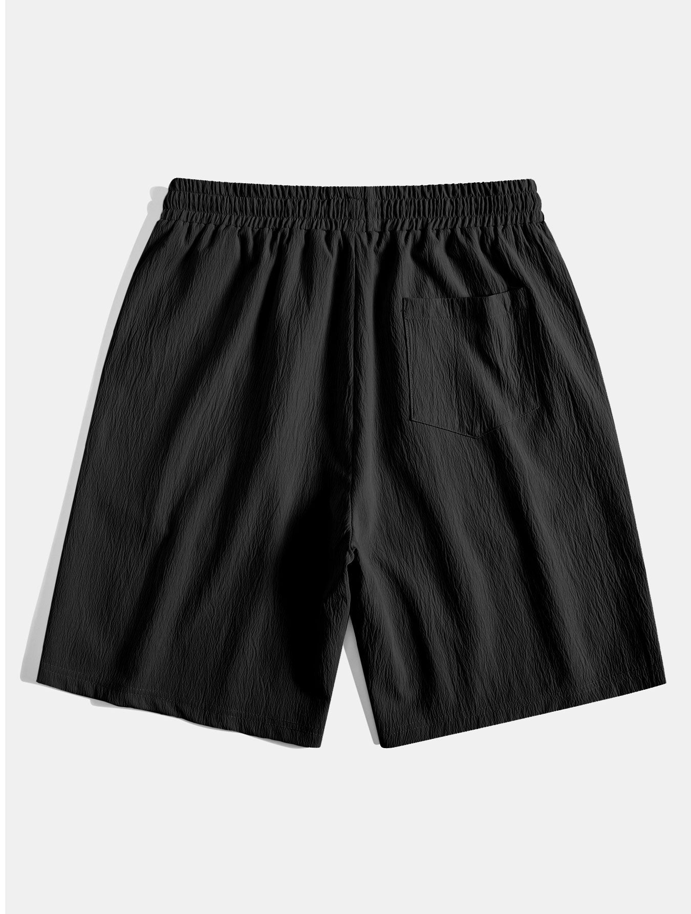 Linen Rayon Blend Button Up Shirt & Crinkled Textured Drawstring Shorts — North Row | View 22