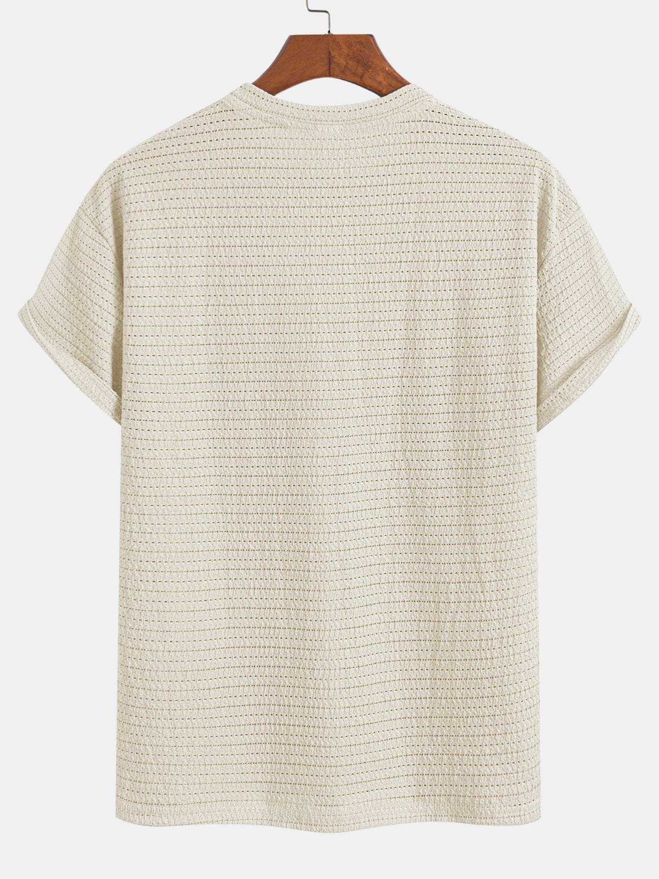 Relax Fit Striped Textured T-Shirt — North Row | Full Length