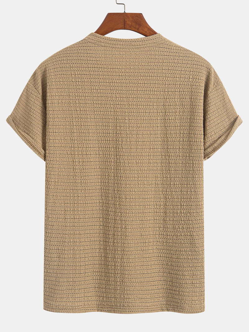 Relax Fit Striped Textured T-Shirt — North Row | Side View
