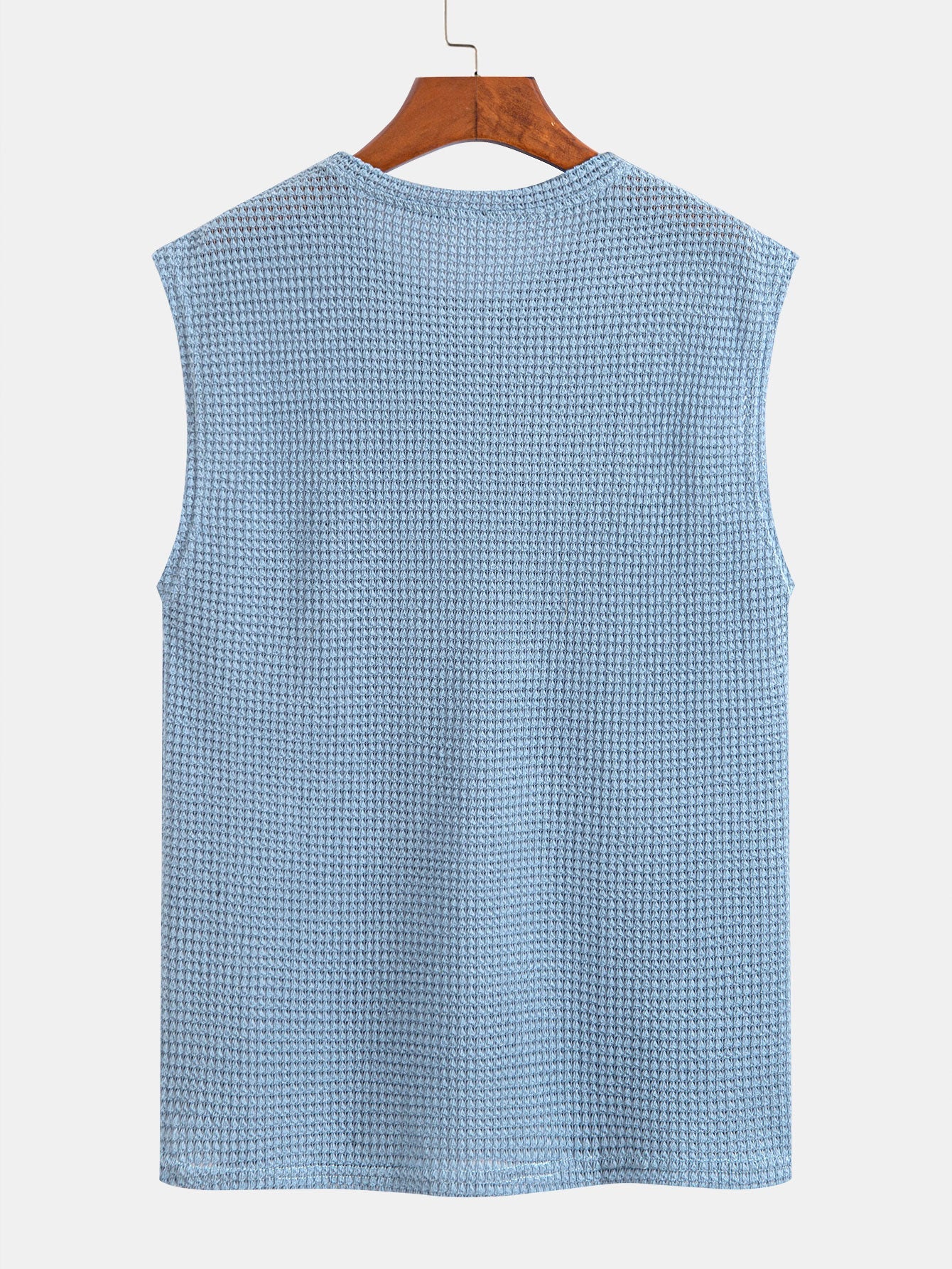 Waffle Knit Wide Strap Sleeveless T-Shirt — North Row | Side View