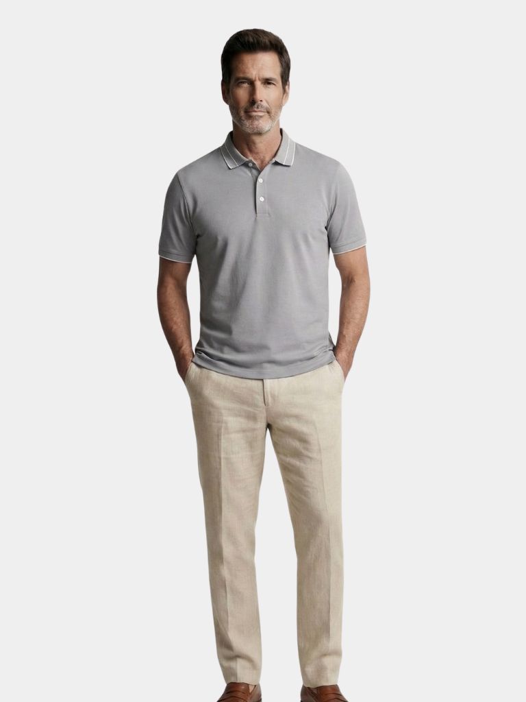 Steel Grey Polo — North Row | Back View