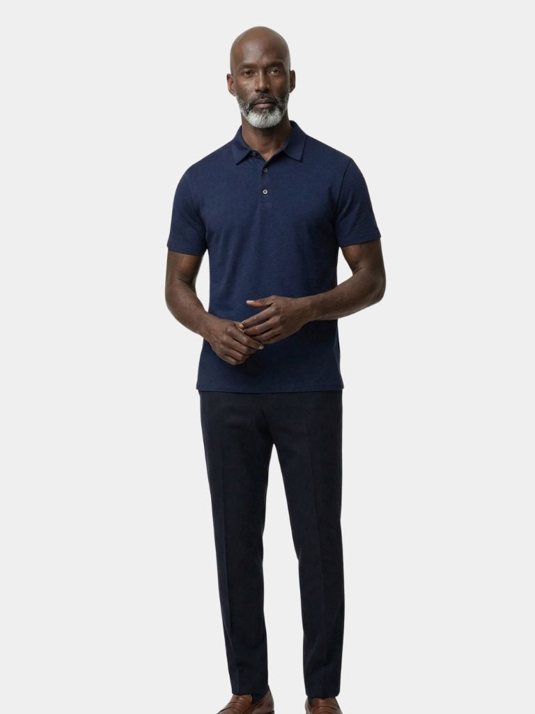 Navy Windsor Polo — North Row | Back View
