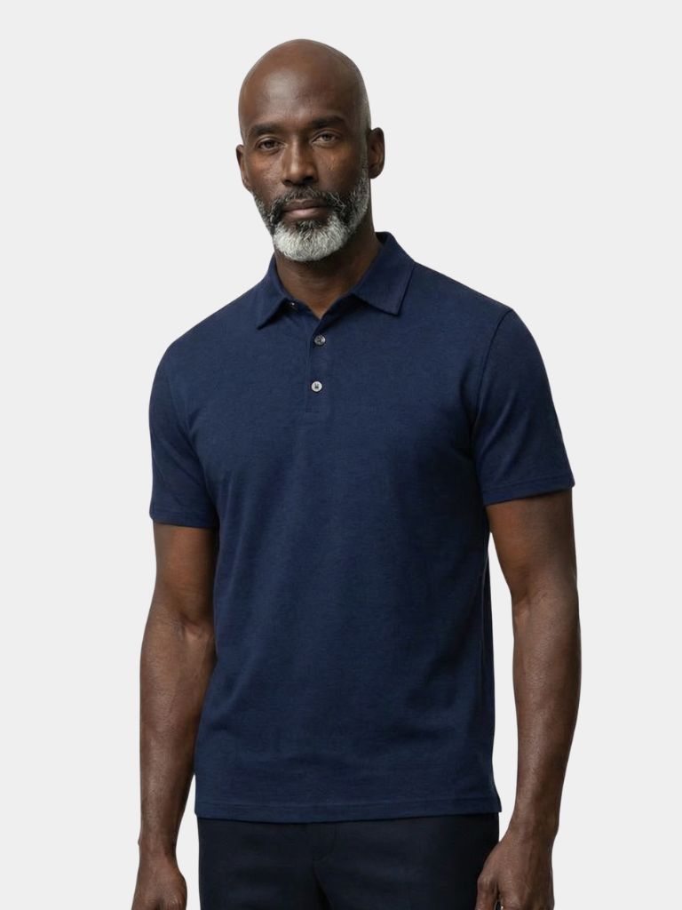 Navy Windsor Polo — North Row | Front View
