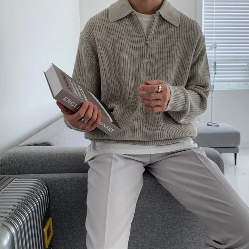 Razon Zipped Sweater — North Row | Close-Up