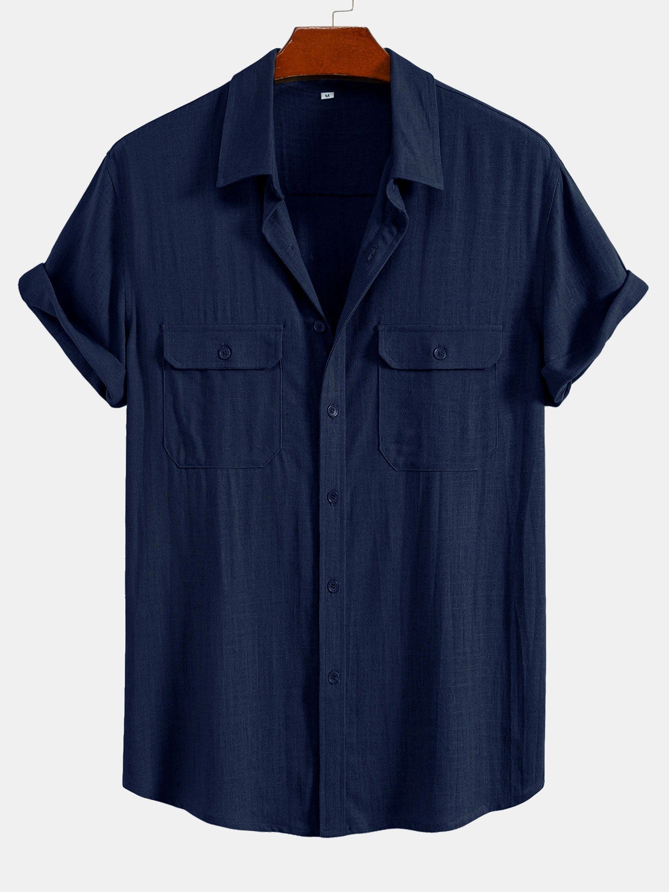 Linen Rayon Blend Pocket Utility Shirt & Straight Leg Linen Pants — North Row | Flat Lay