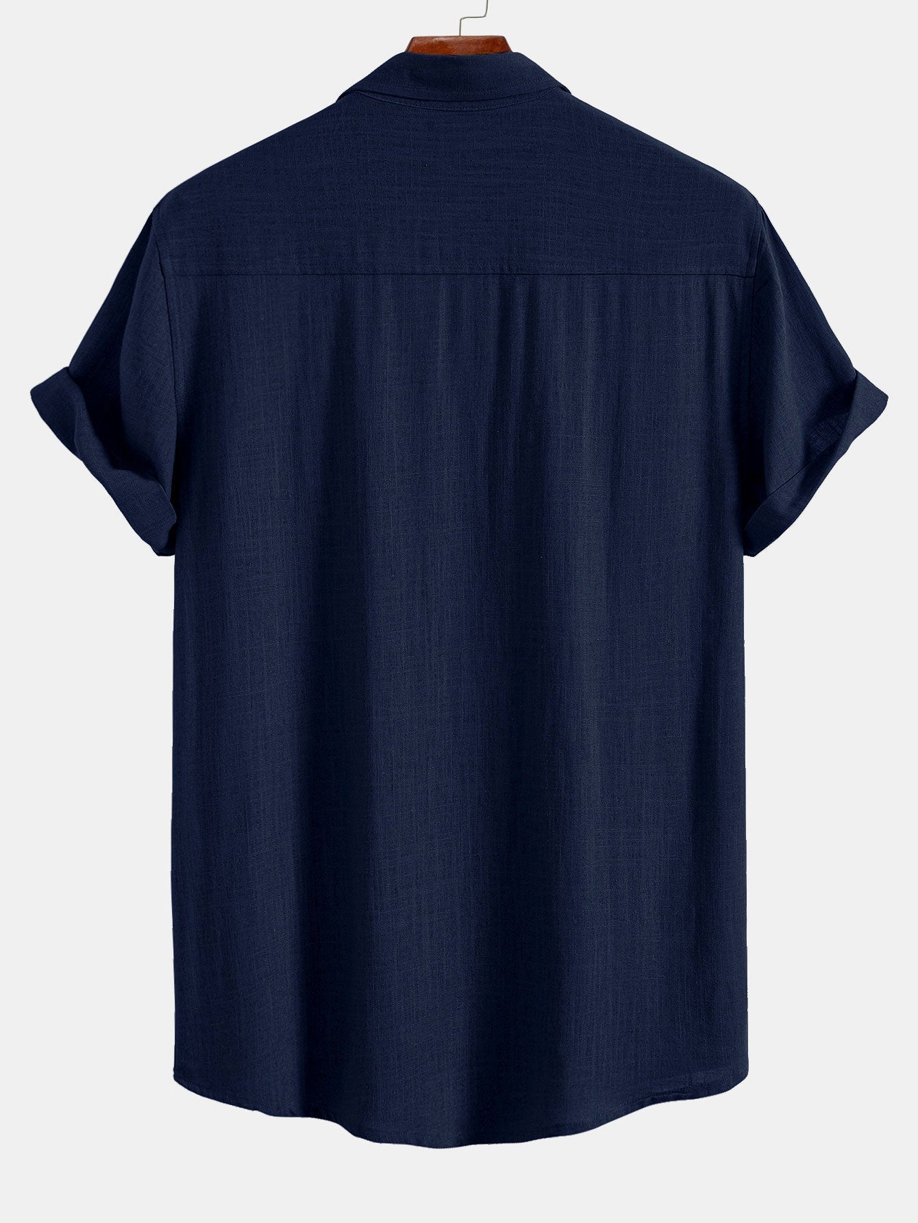 Linen Rayon Blend Pocket Utility Shirt & Straight Leg Linen Pants — North Row | Texture Detail